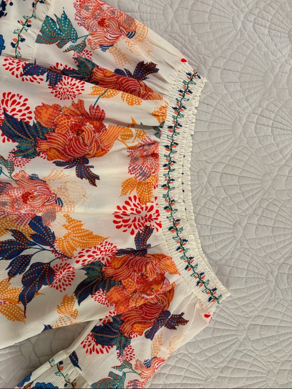 Flying Tomato-Woman' Floral Off-Shoulder Dress Top - White with Multicolor Print - Picture 2 of 4